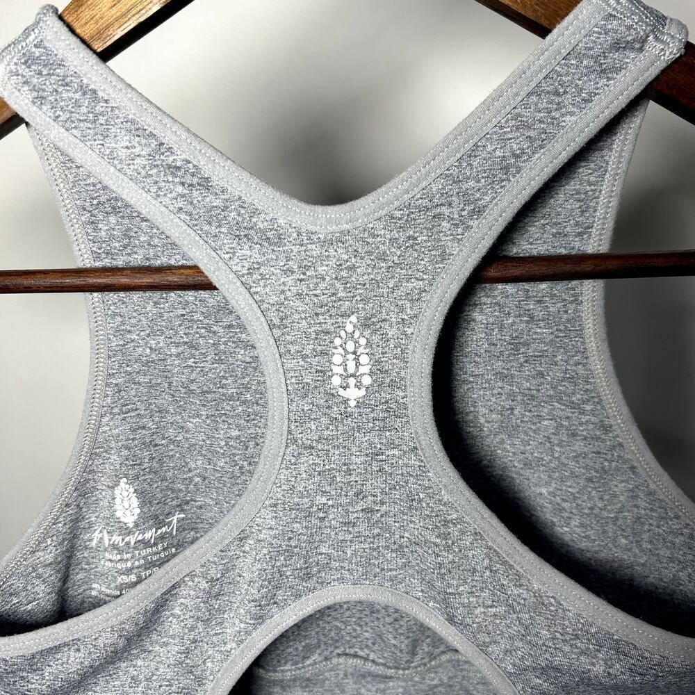 Free People Gray Racerback Althetic Top - Picture 3 of 4